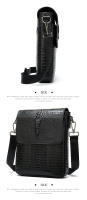 Bolso crossbody de moda para hombres hecho de cuero genuino, bolso flip crossbody para hombres, bolso de hombro casual para hombres - details 12