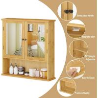 Puertas Espejo, Mueble 1 Estante Ajustable y 1 Compartimiento Abierto, Cocina y Dormitorio, 56x14x58 cm - details 3
