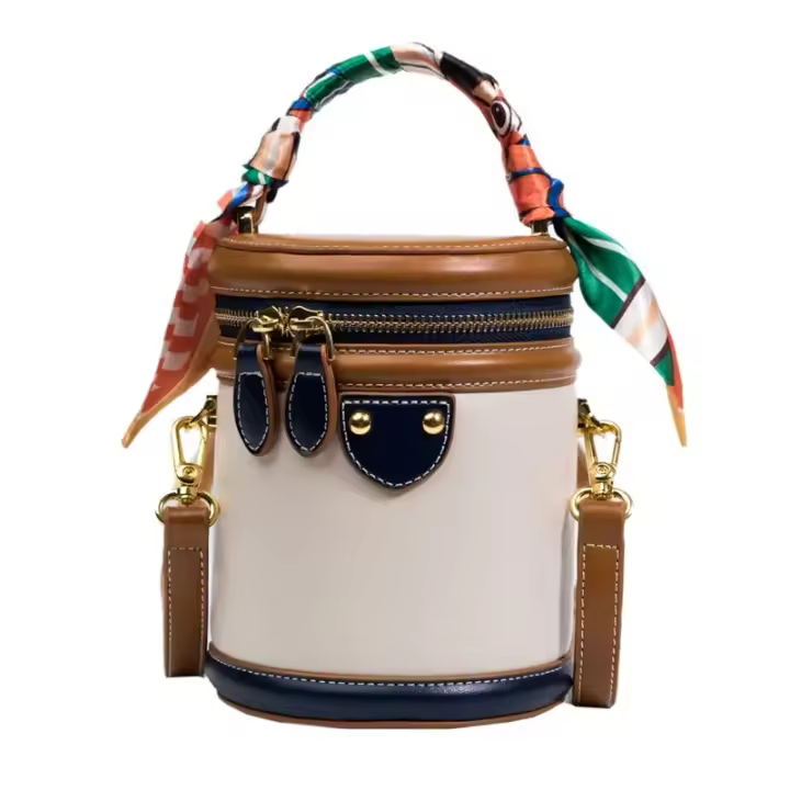 Bolso de cubo para mujer, bolsa de cilindro cruzado, un hombro, portátil, a la moda, novedad de 2023 - 1