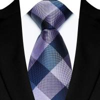 Corbata De Lujury Para Hombre 8CM Púrpura Floral Rayada Sólida Para Boda Fiesta Negocios Hecha a Mano En Poliéster - details 3