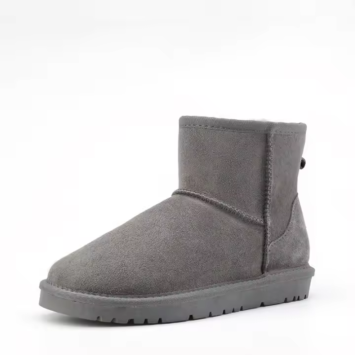 Botas clásicas de Australia para mujer, botines de invierno de ante vacuno, botas para la nieve, zapatos cálidos de invierno, suela de goma antideslizante, 100% cuero de vaca genuino - 1