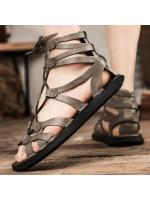 Zapatos de cuero de los hombres de estilo romano, zapatillas casuales, suaves y cómodas, sandalias de playa al aire libre, verano Nuevo - details 19