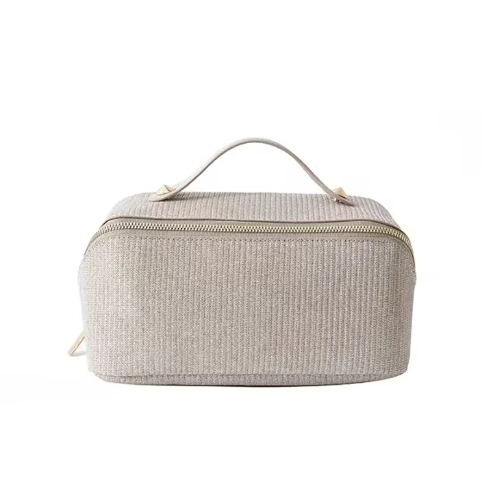 Bolso de Maquillaje Grande de Cuero PU Estilo Clásico Portátil Organizador de Cosméticos para Mujeres Caja de Almacenamiento Manejable para Viajes - 1