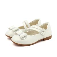 Zapatos de cuero para niñas, zapatillas planas de princesa con pajarita, zapatos de flores para niñas, zapatos planos informales para niños, zapatos de tacón bajo para baile y boda, suaves - details 9