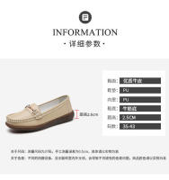 Zapatos De Mujer De Cuero Auténtico Nuevos Antideslizantes Y Ligeros Talla Grande 35-44 Zapatos Planos Para Primavera Y Otoño Con Decoración Metálica - details 5
