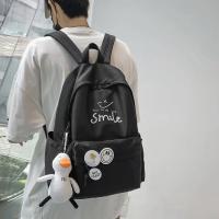 Mochilas de escuela secundaria para niñas adolescentes, color sólido, moda simple, mochila escolar ligera para estudiantes, bolsa universitaria - details 3