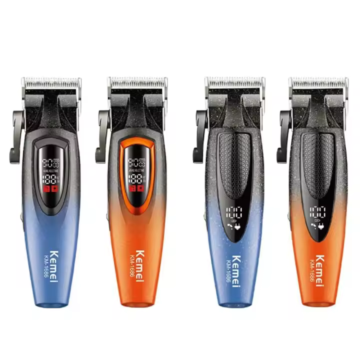 Cortadora de pelo Kemei 1686 profesional 9000RPM, cortadora de pelo eléctrica inalámbrica, cortadora de pelo con cuchilla DLC para hombres - 1