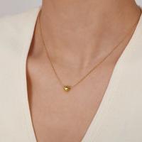 Collar minimalista de corazón de oro para mujer: elegante cadena de clavícula de acero inoxidable, joyería de trabajo diario - details 6