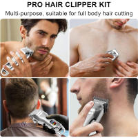 Solimpia Cortapelos de metal Kit de corte de cabello personal Cortapelos de peluquero dorado y plateado Estilo de cabello de caballero Máquina de corte de cabello inalámbrica para barbería - details 9