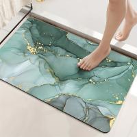 1 alfombrilla antideslizante para baño con patrón de mármol, alfombrilla absorbente para el suelo del inodoro, alfombrilla - details 1