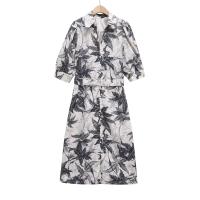 Ropa de mujer europea y americana popular temperamento francés ligero femenino vestido de gasa estampado de lujo - details 0