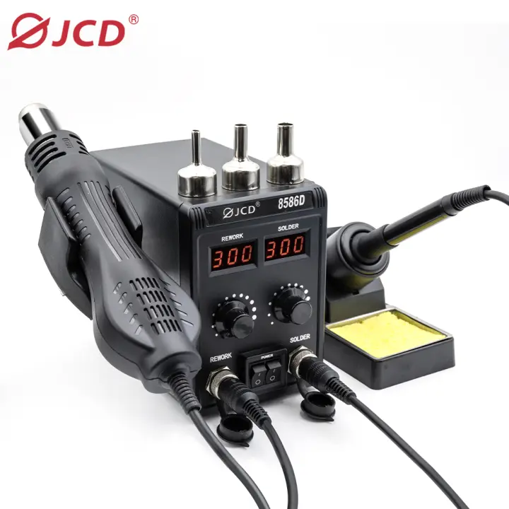 JCD BGA Rework Solder 2-in1 Soldering Station Hot Air Gun 8586D For Cell-phone SMD SMT IC Welding Repair Desoldering Tools - 1