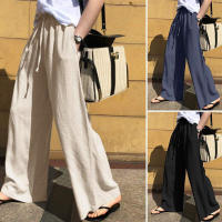 Pantalones casuales de color sólido de cintura alta de moda de pierna ancha para mujer, primavera y otoño - details 1