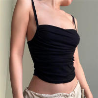 BUNO-Tops góticos negros para mujer, Tops cortos Vintage Y2K 2000, camisola básica de calle alta, corsé informal sin mangas, novedad de verano 2024 - details 3