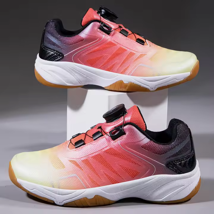 Zapatos de bádminton profesionales ligeros, transpirables, antideslizantes, amortiguadores, rojos, profesionales, zapatos de tenis. - 1