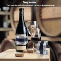 Termómetro de acero inoxidable para Collar de vino, herramienta para bebidas de Bar, champán, cerveza, botella de vino tinto, termómetro con pantalla LCD, Sensor de Clip - details 1