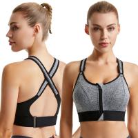 Sujetador deportivo para mujer, Top corto, chaleco de Yoga con cremallera frontal, talla grande, correa ajustable a prueba de agua - details 3