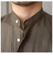 Camisa de Lino para Hombre Verano 2025 Cuello Henley Elegante Manga Larga Transpirable - details 18