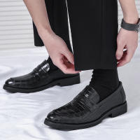 Zapatos Lefu para hombre, calzado sencillo y versátil con relieve sonriente, moda británica de negocios, talla grande - details 8