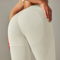 Leggings de yoga sin costuras para mujer, ropa deportiva de entrenamiento, pantalones deportivos de cintura alta - details 15