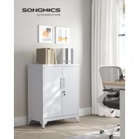 Archivador de Oficina, Armario Multifuncional, 2 Puertas, con Cerradura, Almacenamiento de Acero, para Sala de Estar, Gris Mate OMC013G01 - details 3