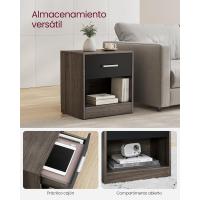 Mesa de Noche de Juego de 2 Diseño de Cajón Abierto Ideal para Dormitorio, Sala de Estar - details 36