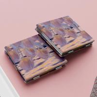 Espejo de maquillaje plegable de doble cara portátil, espejo de aumento cuadrado de tulipán, espejo de tocador compacto de bolsillo, espejos para estudiantes - details 9