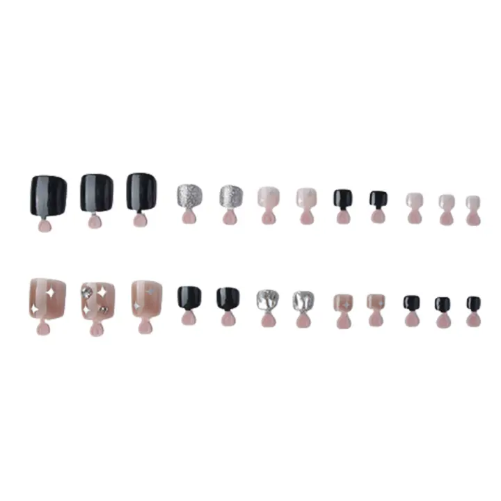Uñas postizas negras, Gel, pieza de salto, decoración artística de uñas para el hogar, belleza DIY - 1