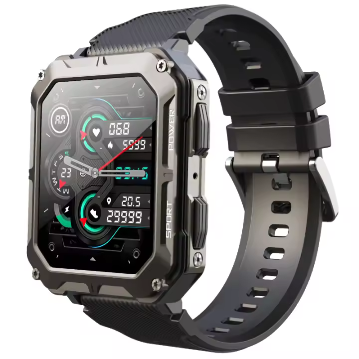 2024 Reloj inteligente militar para hombre con pantalla HD de 1,83 pulgadas, deportes al aire libre con respuesta/realización de llamadas, reloj Fiess, frecuencia cardíaca y sueño - 1