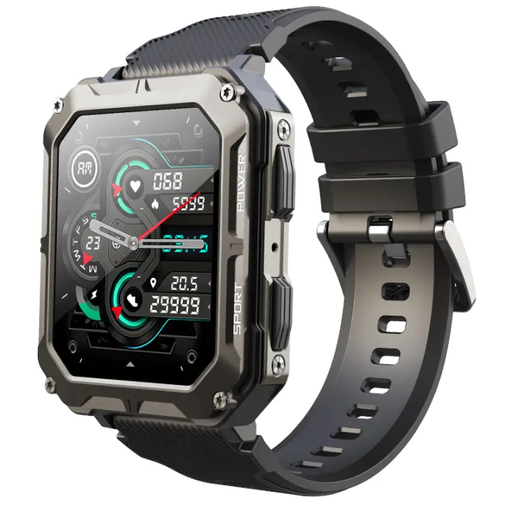 2024 Reloj inteligente militar para hombre con pantalla HD de 1,83 pulgadas, deportes al aire libre con respuesta/realización de llamadas, reloj Fiess, frecuencia cardíaca y sueño - 1