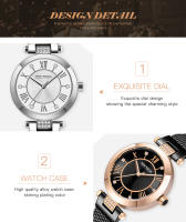 Reloj de cuarzo MINI FOCUS para mujer con esfera de diamantes, movimiento japonés, reloj delgado resistente al agua, pulsera de malla de acero inoxidable - details 7
