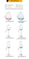 Juego de vasos rosas franceses, copa de cristal con boca incisa, fondo cóncavo, copa de vino y champán, color azul - details 1