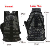 Mochila de pesca de gran capacidad para hombre, bolsa táctica Molle para senderismo, Camping, con caña de fundición de señal láser - details 0