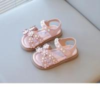 Sandalias florales para niñas pequeñas con cuentas, zapatos dulces de princesa de verano para niños, punta abierta, antideslizantes, talla 21-30, gancho y bucle, - details 8
