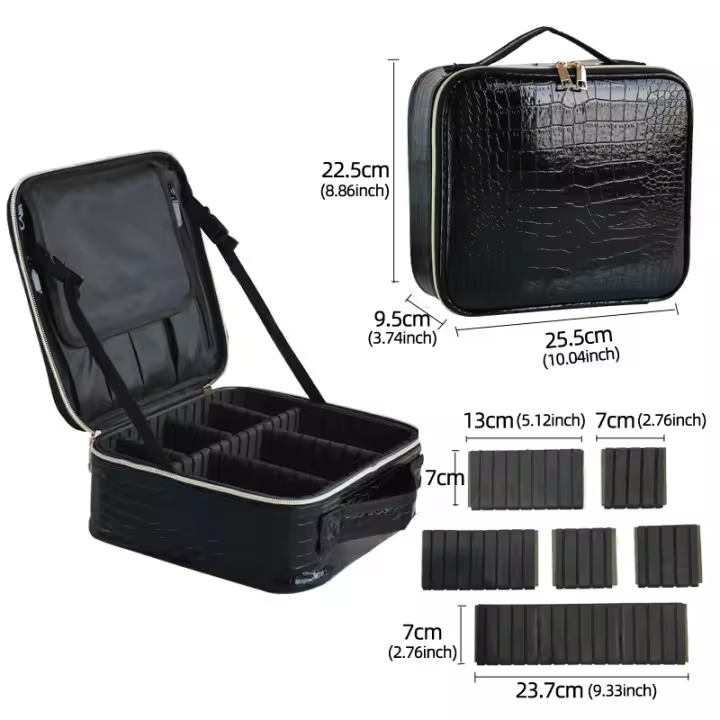 Bolsa de Cosméticos con Patrón de Cocodrilo, bolso de maquillaje multifuncional, portátil, Nueva - 1