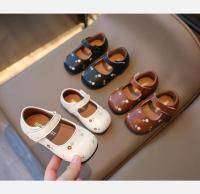 Zapatos de cuero para niños y niñas, zapatillas planas de princesa, versátiles, con flores dulces, fondo suave, antideslizantes, a la moda, novedad de otoño, 2024 - details 1