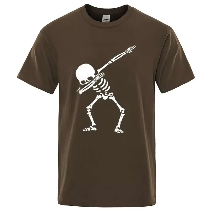 Camiseta de manga corta con estampado de calavera para hombre, cuello redondo informal, divertida, verano 2023 - 1