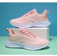 Zapatillas de correr transpirables y ligeras con tejido volador para mujer, cómodas zapatillas informales, suela gruesa plana - details 2