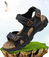 Sandalias cómodas de verano para hombre, zapatos suaves para playa y exterior, transpirables, informales de cuero - details 1