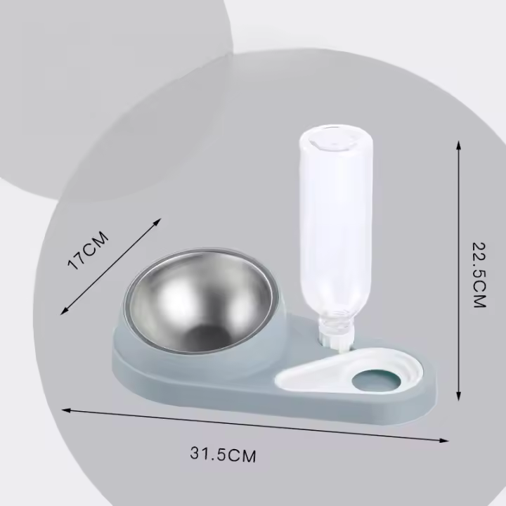 Cuenco piezas para gatos, comedero para mascotas, tazón de comida para perros y gatos, dispensador de agua, tazón doble, plato a - 1