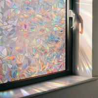 Pegatina de Vidrio Electroestático con Patrón de Escamas de Pescado Decoración de Hogar Colorida de Luz Calcomanía de Pared - details 0