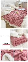 Manta cálida a cuadros para cama, edredón grueso y suave, funda de lana doble, colcha para invierno - details 7