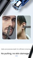 Cortadora de pelo de nariz eléctrica recargable, afeitado multicinético, dos en uno, Unisex, completamente automática, lavable - details 4