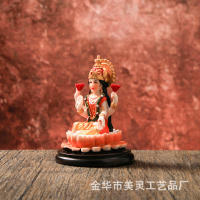 Estatua de diosa musical con Base de loto Tianmiao Yin, decoración artesanal de resina de Buda indio - details 4