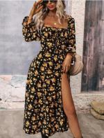 Elegante Vestido Maxi de Temporada Floral Estilo Boho Chic para Mujeres - details 4