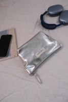 Minimalista Bolsa de Cosméticos de Plata PU Organizador Portátil con Alta Sensación - details 14