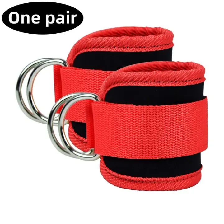 Bandas de resistencia TPE, correas para tobillo, conjunto de Fitness, soporte con anillo en D, puños para tobillo, equipo de gimnasio para Yoga, extensiones de seguridad para fuerza de pierna - 1