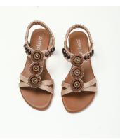 Sandalias de cuña estilo étnico, novedad verano 2025, zapatos de playa bohemios con cuentas, sandalias romanas antideslizantes - details 12