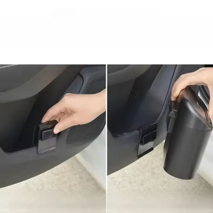 Caja De Basura Portátil Para Coche 1L Mini En Forma Cuadrada De ABS Almacenamiento Interior Del Vehículo Accesorios De Color Blanco Negro Rosa - 1