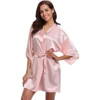 Bata de satén para mujer, lencería íntima, ropa de dormir sedosa, regalo de boda nupcial, bata de baño tipo kimono informal, camisón Sexy - details 10
